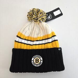 New 47 Brand Boston Bruins Centennial Big Bad Bruins Champs Logo Knit Winter Hat